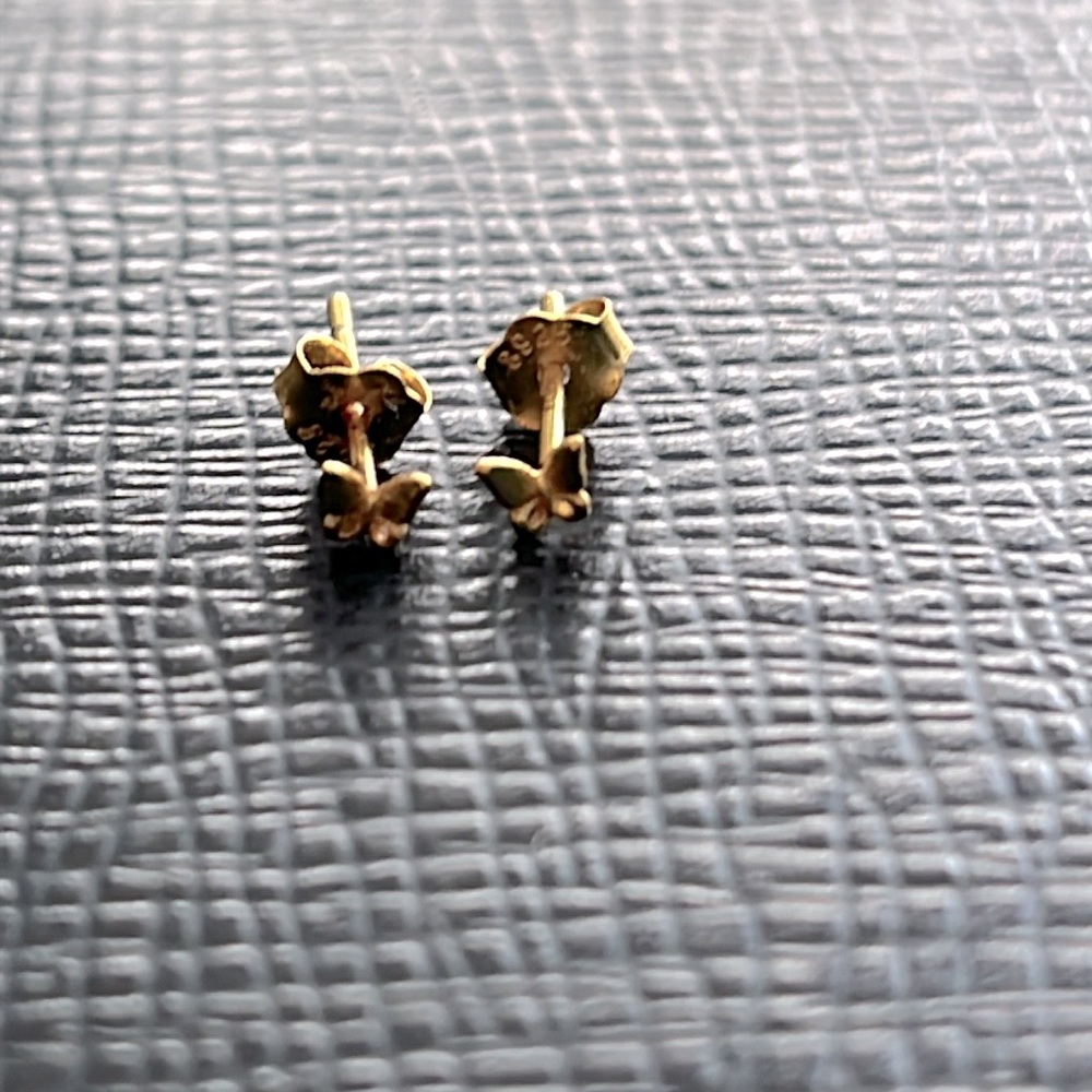 🦋 Butterfly Gold Plated Sterling Silver Stud Earrings. Stamped 925